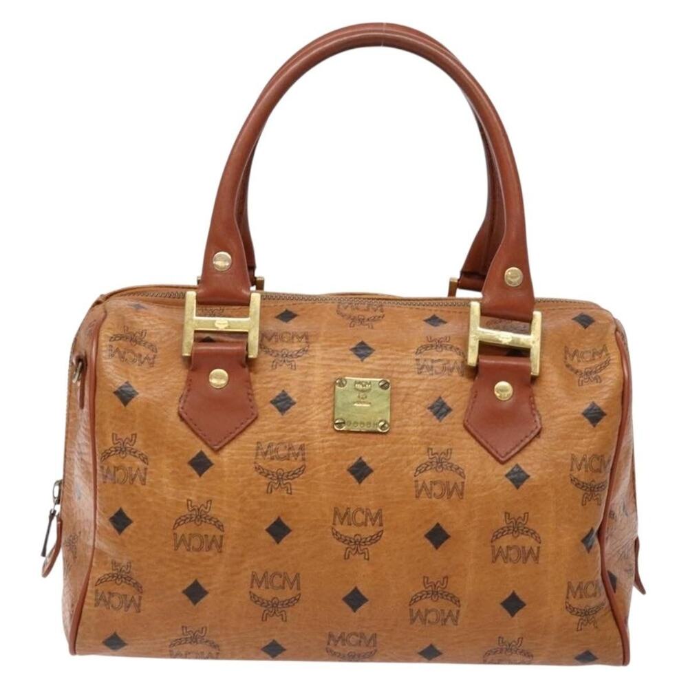 MCM Logogram Visetos Handbag Brown